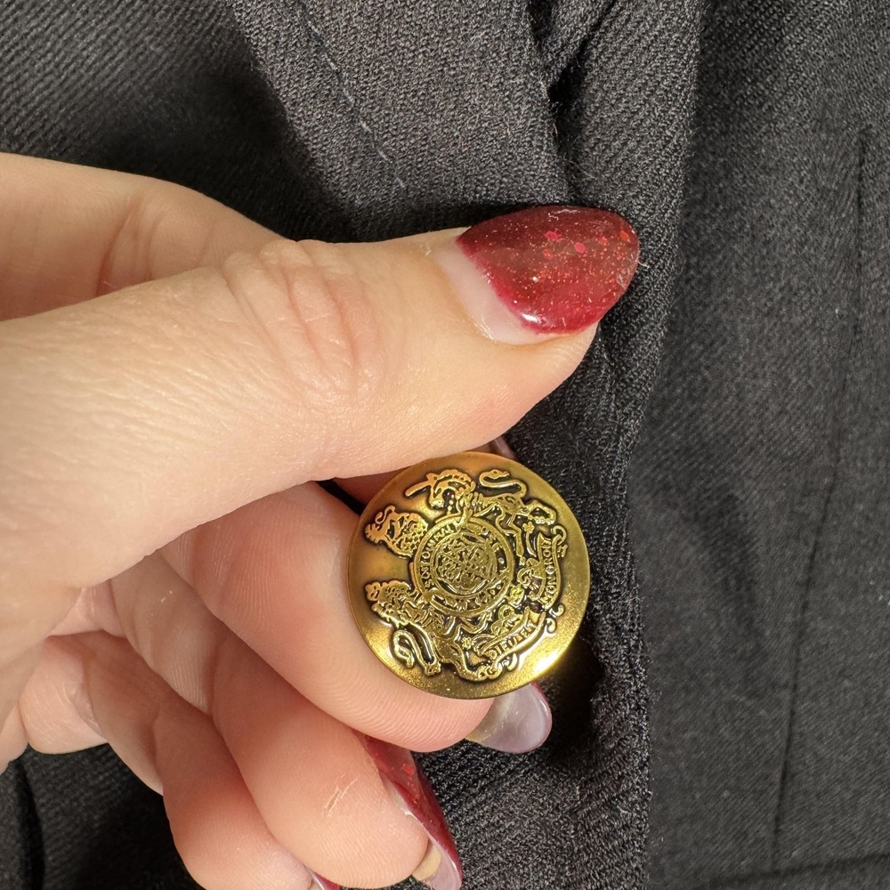 J. Crew Schoolboy Blazer Womens 2 Black Wool Twill Gold Button Lined Jacket - Picture 5 of 13